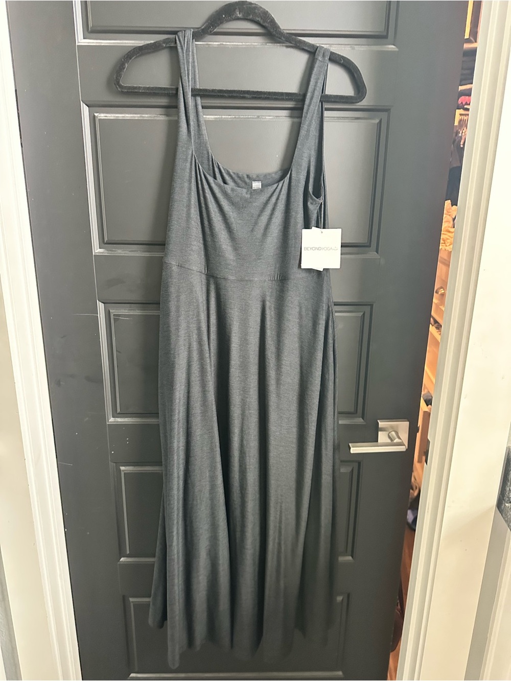 Beyond Yoga Charcoal Gray Maxi Tank Dress